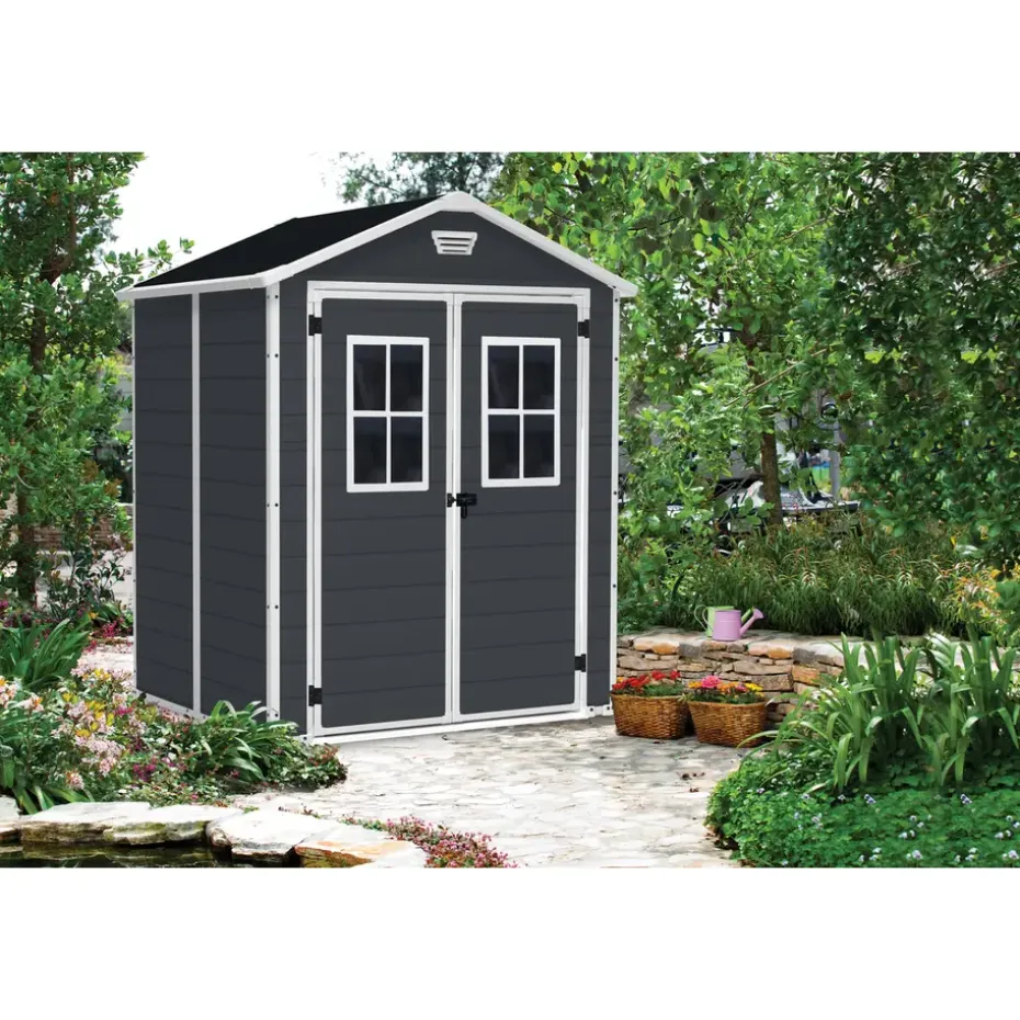 Keter Manor 65 Tuinhuis - 158x152x226 cm - Antraciet