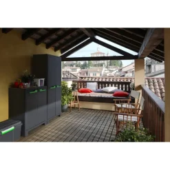 Keter Moby hoge kast - 4 planken - 80x44x182 cm - Antraciet