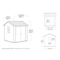 Keter Newton 775 Tuinhuis - 230x223,8x246cm - Grijs