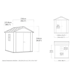 Keter Newton 757 Tuinhuis - 223,8x230x246cm - Grijs