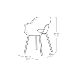 Keter Noa Tuinstoel - 2 stuks - 55x56.5x80cm - metalen onderstel - Blauw