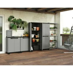 Keter Planet Lage Opbergkast - 68x39x90cm - Grijs/Zwart