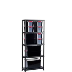 Keter Plus shelf 75/5 - 5 Planken - 75x32x176 cm - Zwart