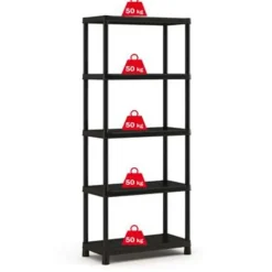 Keter Plus Stellingrek 80/5 - 5 Planken - 80x40x187 cm - zwart