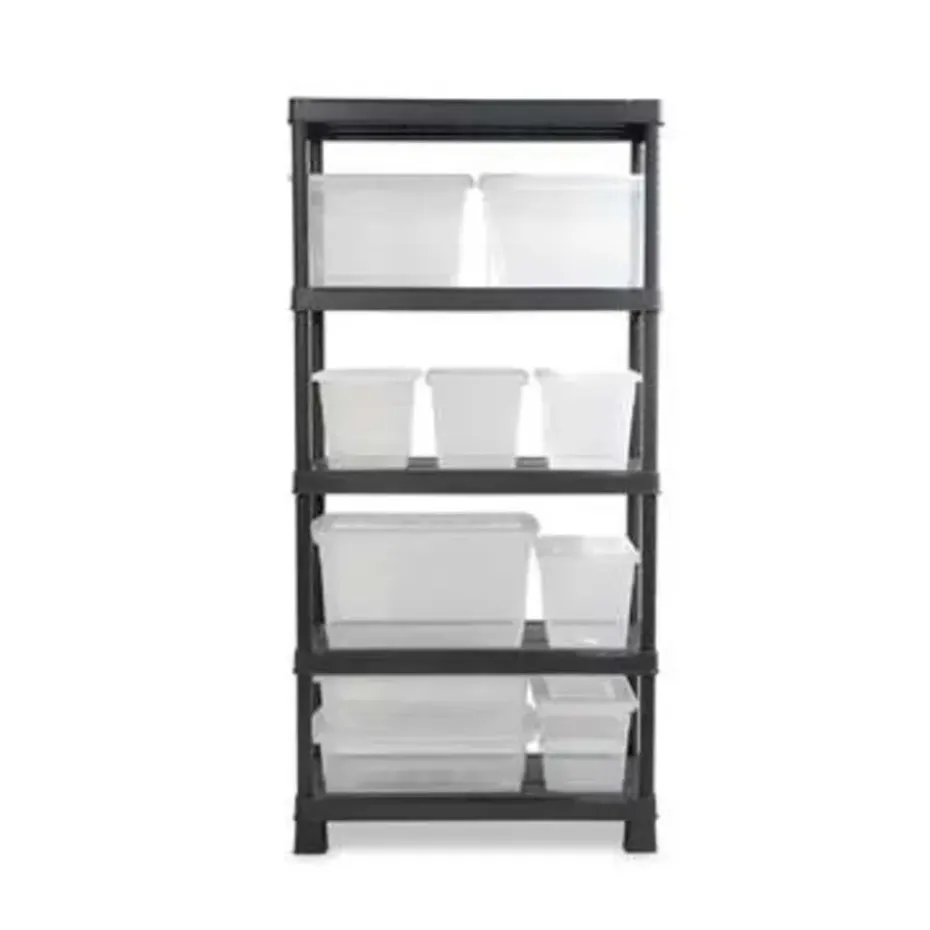 Keter Plus Stellingrek 80/5 - 5 Planken - 80x40x187 cm - zwart