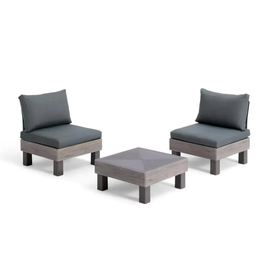 Keter Signature Elements Balkonset 2 personen - met groene kussens - Cappuccino