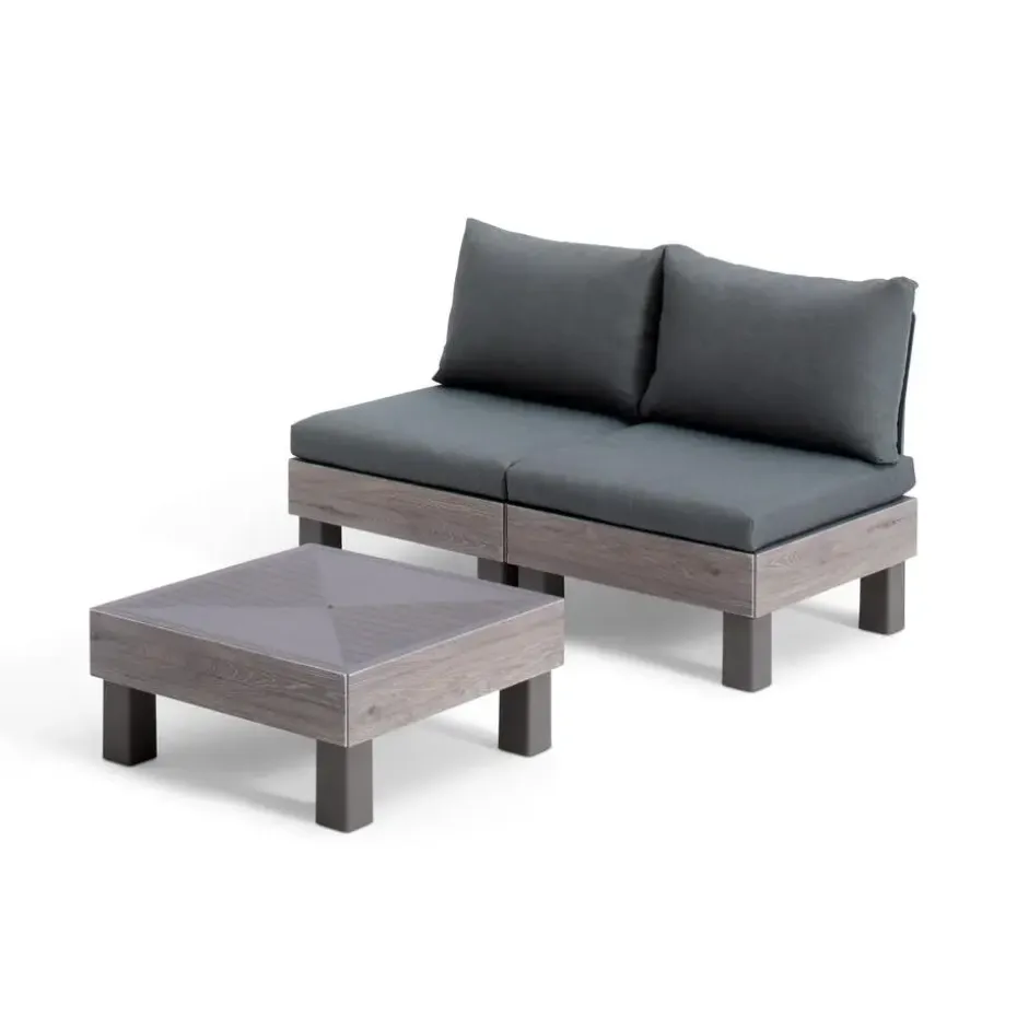 Keter Signature Elements Balkonset 2 personen - met groene kussens - Cappuccino