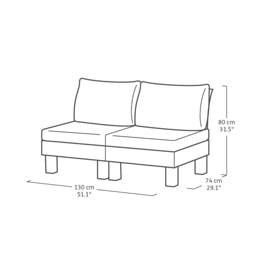 Keter Signature Elements Balkonset 2 personen - met groene kussens - Cappuccino
