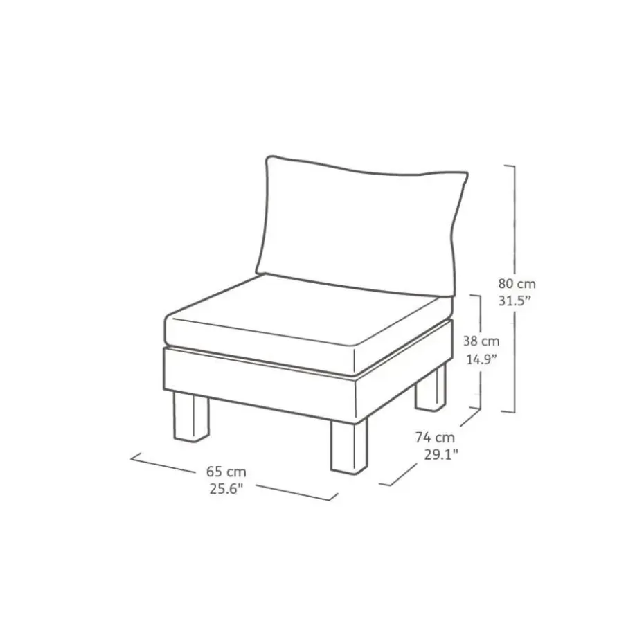 Keter Signature Elements Balkonset 2 personen - met groene kussens - Cappuccino