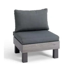 Keter Signature Elements Tuinstoel - met groene kussens - Cappuccino/Ashwood