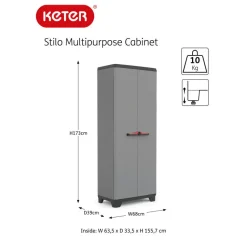 Keter Stilo Opbergkast hoog - Utility - 3 planken