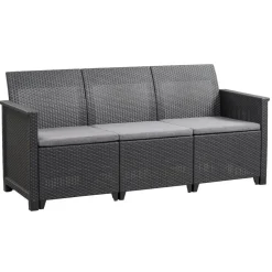 Keter 3-zits loungebank Emma - antraciet - 74xx163x74 cm