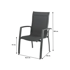 Kettler Legato Curve stapelstoel - Antraciet