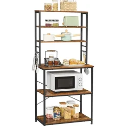 Keukenkast - Keukenrek staand - Industrieel - Bruin - Zwart - 80 x 40 x 167 cm