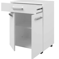 Keukenkastje Unya met wieltjes - 2 deuren & 1 lade - wit