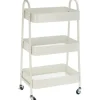 Keukentrolley - wit - metaal - 79x44x32 cm - 3 niveaus
