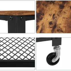 Keukentrolley Bill 2 legplanken - rustiek bruin/zwart