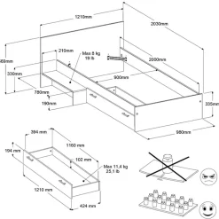 Kinderbed Charly 90x200 met bedlade