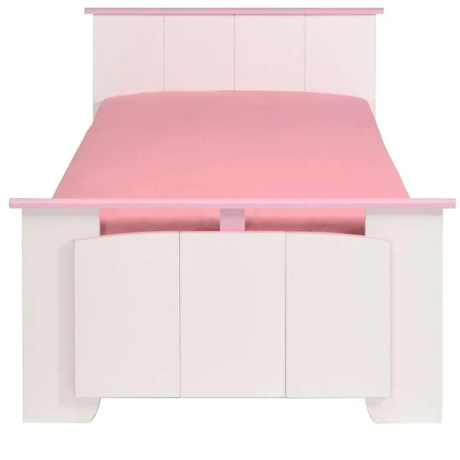 Kinderbed Kiki - wit/roze - 90x200 cm