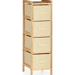 Kipit Badkamerkastje - 4x manden - 29 x 28 x 89 cm - Dennenhout