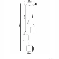 KITARE - Hanglamp 3 lichten - Zwart/Beige - Metaal