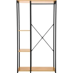 Kledingkast - Open Kast - 176x90x40 cm - MDF lichte Eik & Metaal