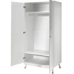 Kledingkast Billy 2 deuren MDF - wit/goud