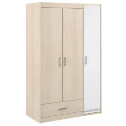 Kledingkast Charly 3-deurs - acaciakleur - 180x112x52 cm