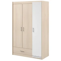 Kledingkast Charly 3-deurs - acaciakleur - 180x112x52 cm