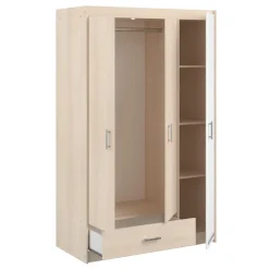 Kledingkast Charly 3-deurs - acaciakleur - 180x112x52 cm