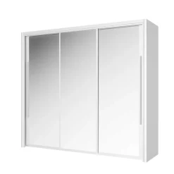 Kledingkast Cody 231cm met 3 schuifdeuren & spiegel - wit