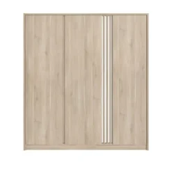 Kledingkast Evi 3-deurs - eikenkleur - 203x185x52 cm