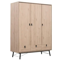 Kledingkast Kansas 3-deurs - eikenkleur - 200x150x60 cm