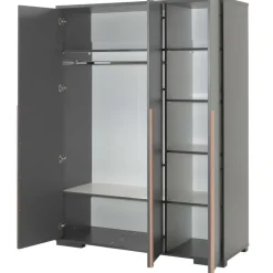 Kledingkast London 146cm met 3 deuren - antraciet
