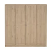 Kledingkast Lynn 4-deurs - eikenkleur - 200x196x62 cm