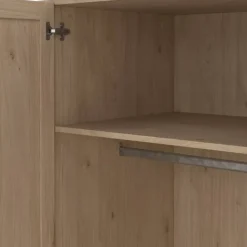 Kledingkast Lynn 4-deurs - eikenkleur - 200x196x62 cm