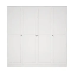 Kledingkast Lynn 4-deurs - wit - 200x196x62 cm