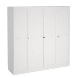 Kledingkast Lynn 4-deurs - wit - 200x196x62 cm