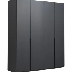 Kledingkast Milaan 4-deurs- grafiet - 208x180x58 cm