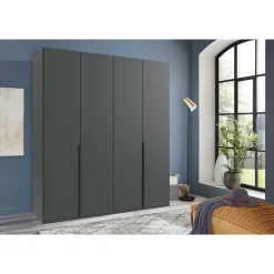 Kledingkast Milaan 4-deurs- grafiet - 208x180x58 cm