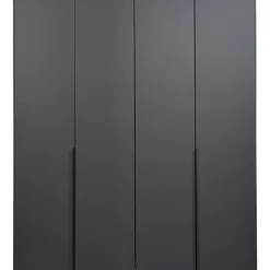 Kledingkast Milaan 4-deurs- grafiet - 208x180x58 cm