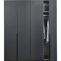 Kledingkast Milaan 4-deurs- grafiet - 208x180x58 cm