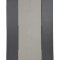 Kledingkast Milaan 4-deurs - grafiet/greige -236x180x58 cm