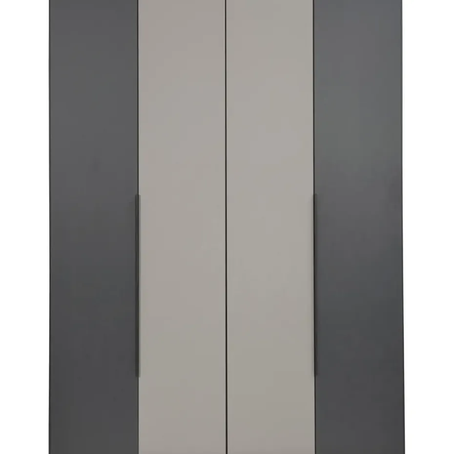 Kledingkast Milaan 4-deurs - grafiet/greige -236x180x58 cm