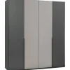 Kledingkast Milaan 4-deurs - grafiet/greige - 208x180x58 cm