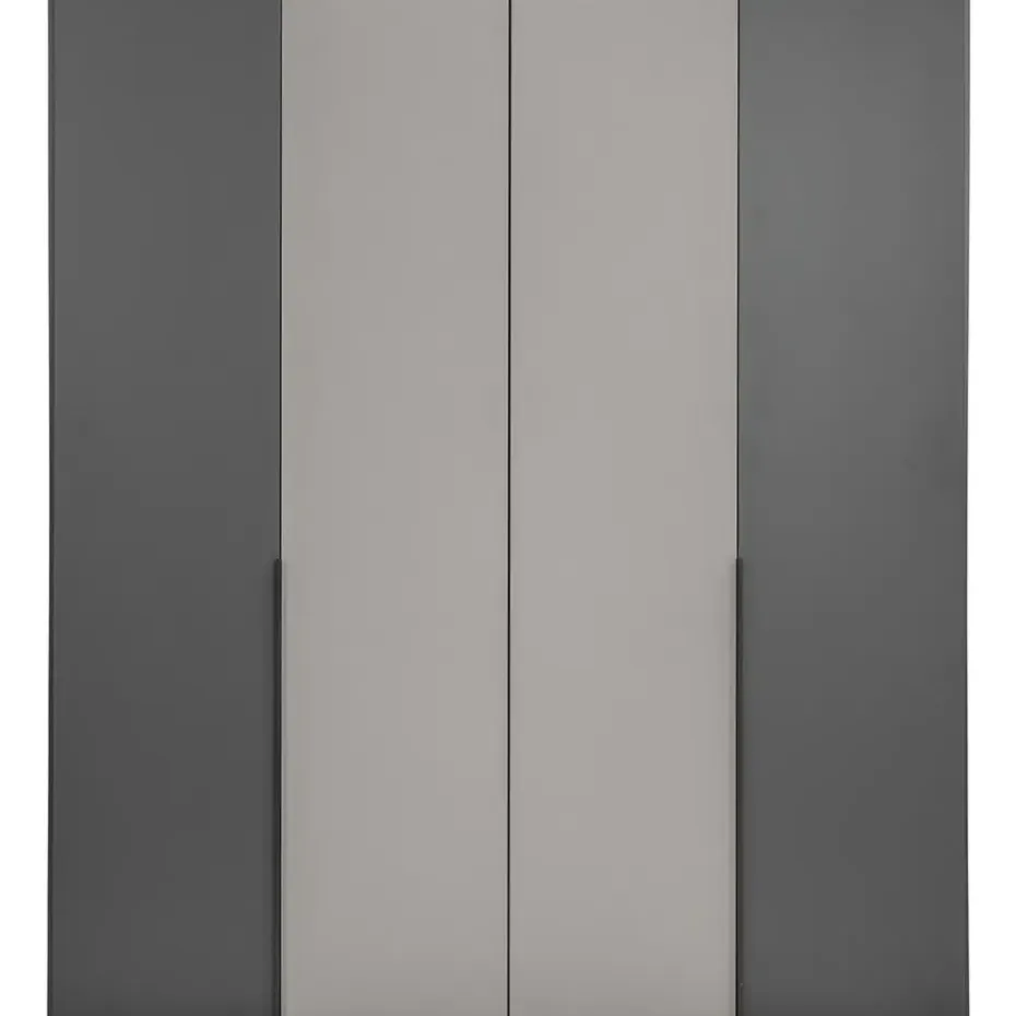 Kledingkast Milaan 4-deurs - grafiet/greige - 208x180x58 cm