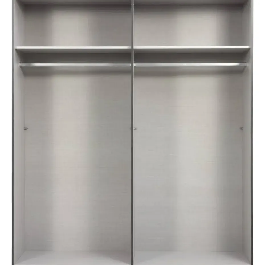 Kledingkast Milaan 4-deurs - grafiet/greige - 208x180x58 cm