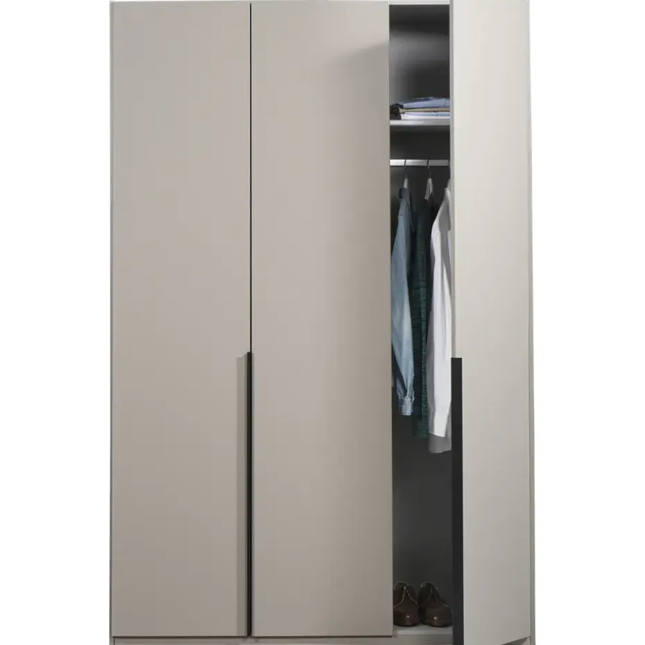 Kledingkast Milaan 3-deurs - greige - 208x135x58 cm