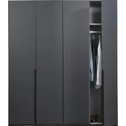 Kledingkast Milaan 4-deurs - grafiet - 236x180x58 cm