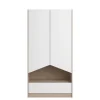 Kledingkast Shelby met 2 deuren en 1 lade - eik/wit